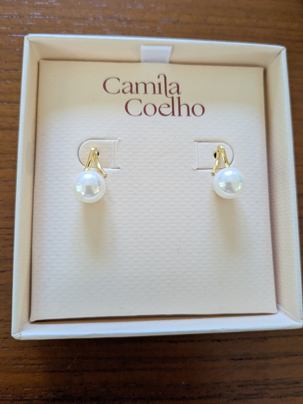 Camila Coelho Gold Pearl Drop Earrings